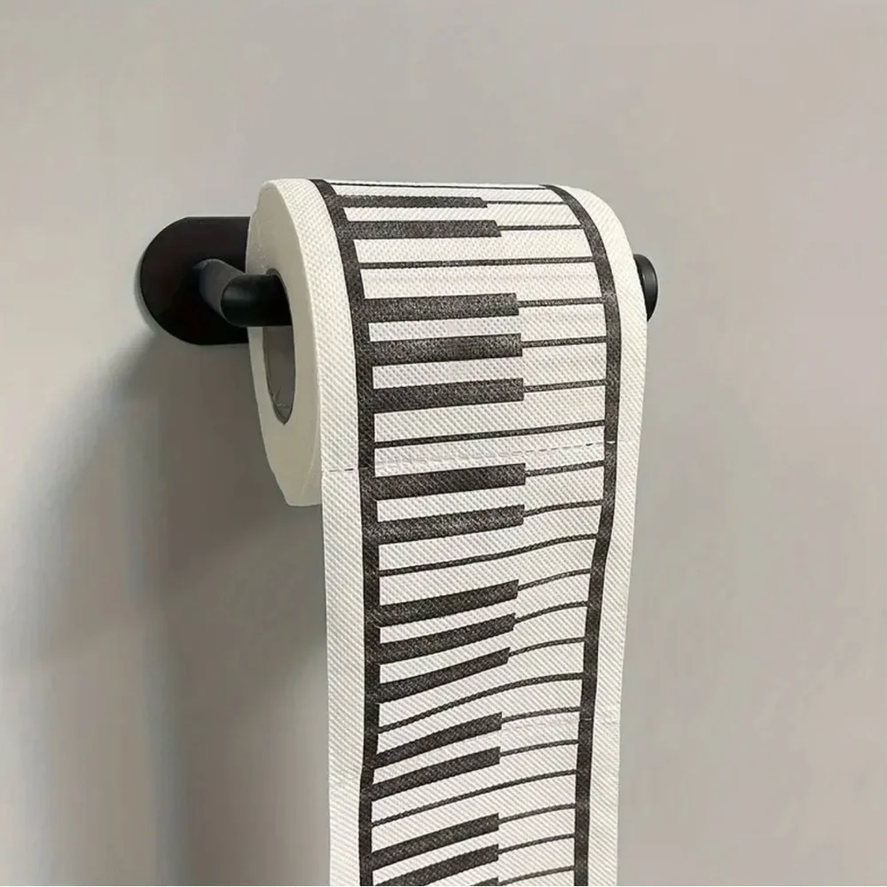 Musical Keyboard Design Toilet Paper, NEW, Fun, Black& White